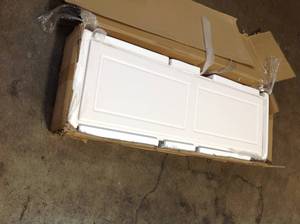 lot 34 image: StowAway White Prefinished in-Wall Ironing Board in White see pictures