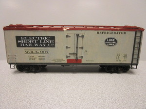 lot 174 image: O-SCALE LUCE ELECTRIC LINE 40 WOOD-SIDED REFRIGERATED BOXCAR