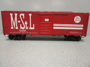 lot 185 image: BRASS SCRATCH BUILT O-SCALE MPLS ST. LOUIS 40 SLIDING DOOR BOXCAR