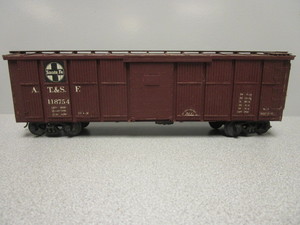 lot 189 image: SCRATCH BUILT O-SCALE SANTA FE 40 WOOD-SIDED BOXCAR