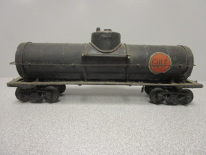 lot 192 image: BRASS VINTAGE O-SCALE GULF ROUND END TANK CAR