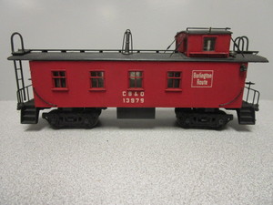 lot 194 image: BEAUTIFUL O-SCALE BURLINGTON ROUTE CUPOLA CABOOSE