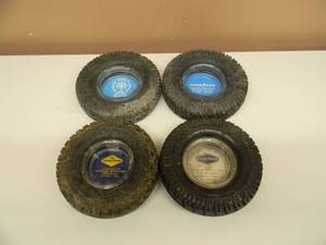 lot 7 image: 4 RARE - VINTAGE GOODYEAR RUBBER TIRE ASHTRAYS - NICE - VERY COOL PIECES - SEE PICTURES
