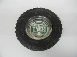 lot 26 image: VINTAGE TYER RUBBER COMPANY RUBBER TIRE ADVERTISING ASHTRAY - RARE - VERY COOL PIECE - SEE PICTURES
