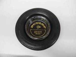 lot 27 image: VINTAGE DUNLOP GOLD SEAL 78  RUBBER TIRE ADVERTISING ASHTRAY - RARE - VERY COOL PIECE - SEE PICTURES