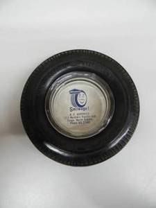 lot 50 image: RARE - AWESOME - VINTAGE B.F. GOODRICH SMILEAGE TIRES ADVERTISING RUBBER TIRE ASHTRAY - NICE - RARE - VERY COOL PIECE - SEE PICTURES