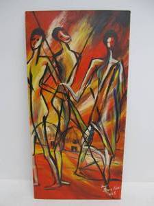 lot 19 image: Signed Vintage Mid Century 1960s Oil on Board Painting