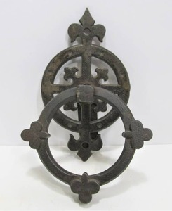 lot 36 image: Excellent Large Antique Gothic Iron Door Knocker