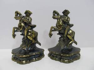 lot 47 image: Vintage Brass Paul Revere Bookends