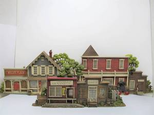 lot 49 image: LARGE Vintage Burwood Old Western Town 2-Piece Wall Sculpture