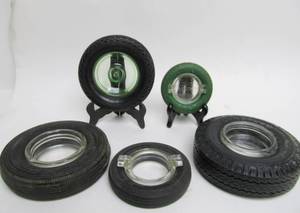 lot 124 image: Great Lot of 5 Old Vintage Firestone & Goodrich Tire Advertising Ashtrays