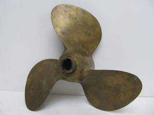 lot 127 image: Vintage Solid Brass Boat Propeller 
