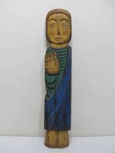 lot 141 image: Vintage Hand Carved & Painted Folk Art Figure