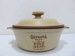 lot 148 image: Vintage OLYMPIA BEER Oven Proof Lidded Casserole Dish