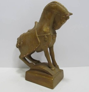 lot 59 image: Signed Vintage Gilt Horse Sculpture