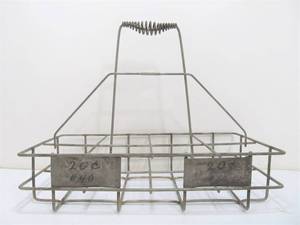 lot 64 image: Orig 1930s Jay B. Rhodes Service Station Oil Bottle Carrier 