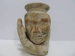lot 72 image: &nbspHead in Hand Art Pottery Vase