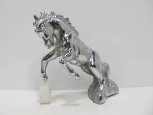 lot 85 image: Large Vintage Chrome Bucking Stallion Hood Ornament