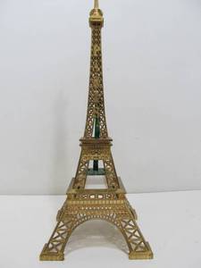 lot 97 image: Lighted Gilt Metal Eiffel Tower Statue