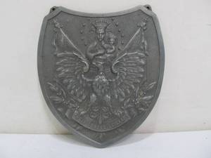 lot 238 image: Vintage Polish Coat of Arms Metal Plaque 