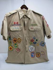 lot 201 image: Vintage Boy Scout Uniform wTONS of Patches