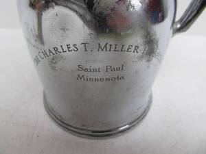 lot 187 image: Antique 1920s Charles T. Miller Hospital Stanley HotCold Drink Pitcher