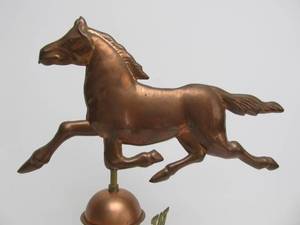 lot 251 image: Copper & Brass Horse Directional Weathervane 