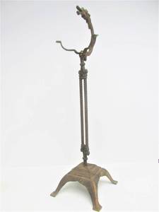 lot 252 image: Antique Cast Iron Smoking Stand wDragon Handle