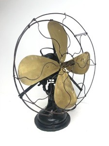 lot 2 image: Vintage Industrial CENTURY Brass Blade Fan