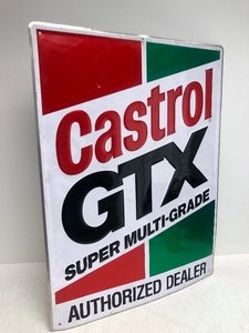 lot 120 image: Embossed Metal CASTROL GTX Motor Oil Authorized Dealer Sign