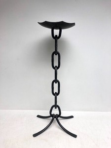 lot 275 image: Large Wrought Iron Chain Candle Stand
