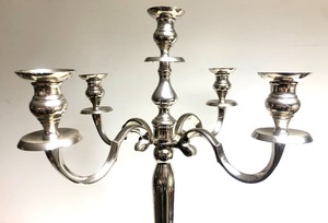 lot 282 image: HUGE Metal Chrome Candle Floor Stand