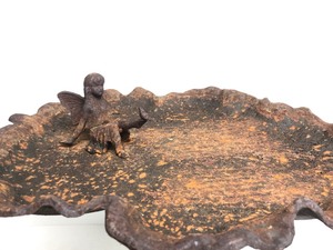 lot 286 image: Cast Iron Birdbath wFairy Decoration