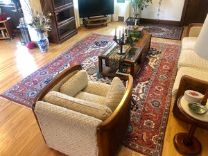 lot 297 image: Large Vintage Hand Woven Quality Serapi Wool Rug