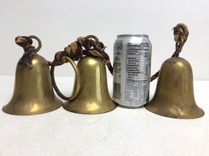 lot 349 image: Set of 3 Old Vintage Brass Bells
