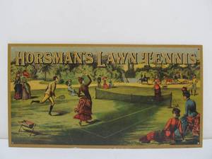 lot 340 image: Vintage Style HORSMANS TENNIS Lawn Tennis Advertising Sign