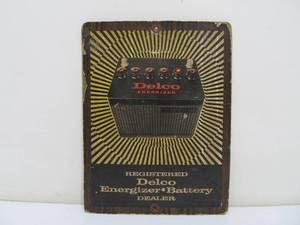 lot 345 image: Vintage DELCO Registered Energizer Battery Dealer Sign