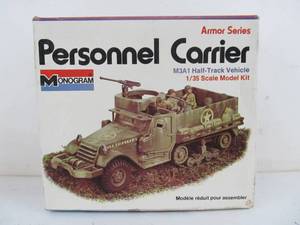 lot 240 image: Vintage Monogram Armor Series&nbspPersonnel Carrier M3A1 Half-Track Vehicle