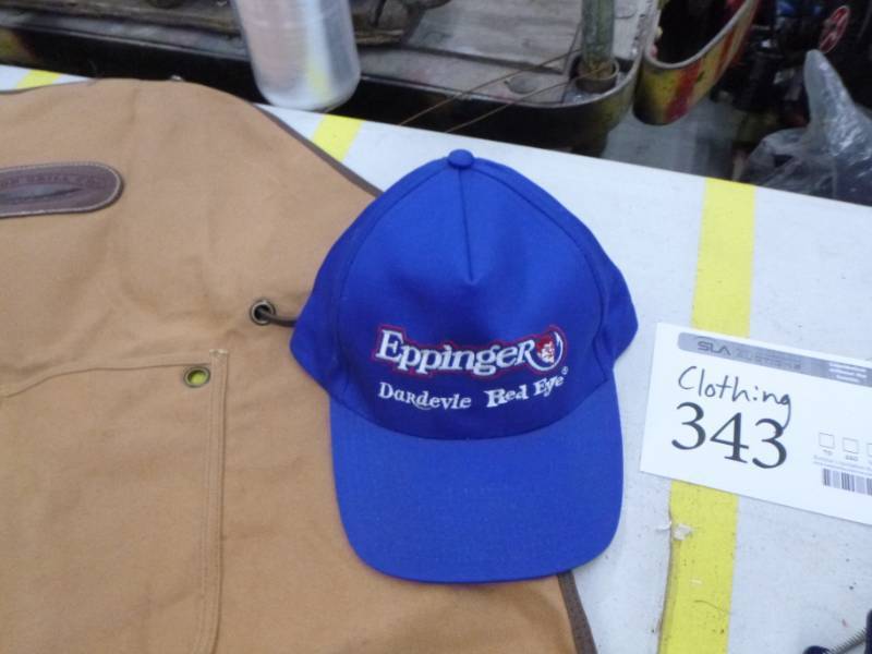 lot 343 image: Clothing  with Fish Bib, Baseball Caps, Winter Cap, Long Johns