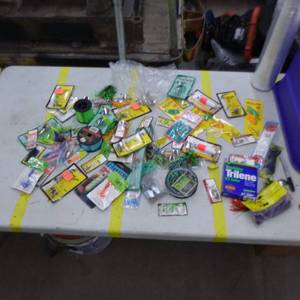 lot 255 image: Fishing Tackle (in original packaging)  with Spoons, Spinners, Fishing Line