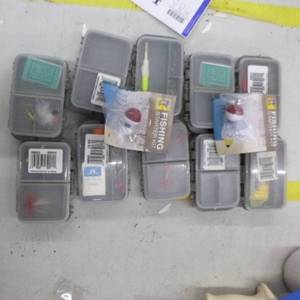 lot 281 image: Lot of (10) Plastic Fishing Tackle Starter Boxes