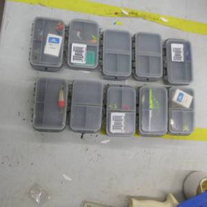 lot 282 image: Lot of (10) Plastic Fishing Tackle Starter Boxes