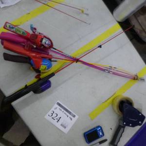 lot 324 image: Lot of (6) Childrens Fishing Rods with Reel