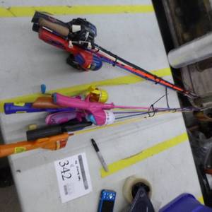 lot 342 image: Lot of (11) Childrens Fishing Rods with Reel