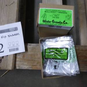 lot 362 image: Lot of (2 Boxes) Water Gremlin Bullet Shaped Split Shot BullShot Slip Sinkers