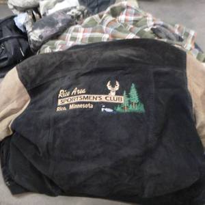 lot 385 image: Leather Jacket Size Large, Fleece Coat Size X-Large