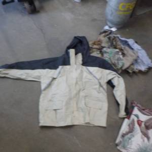 lot 387 image: Hooded Rain Jacket, Camo Rain Hat