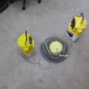lot 396 image: Lot of (4) Fishing Accessories  - Minnow Buckets (x2), Fish Baskets (x2)