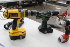 lot 91 image: Lot of (2) DeWalt, Hitachi Cordless Drills  with Batteries