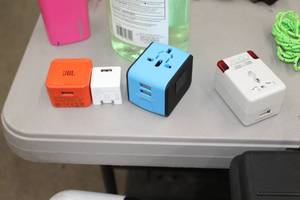 lot 44 image: Lot of (4) Wall Plugs  - Universal (x2), Standard (x2)